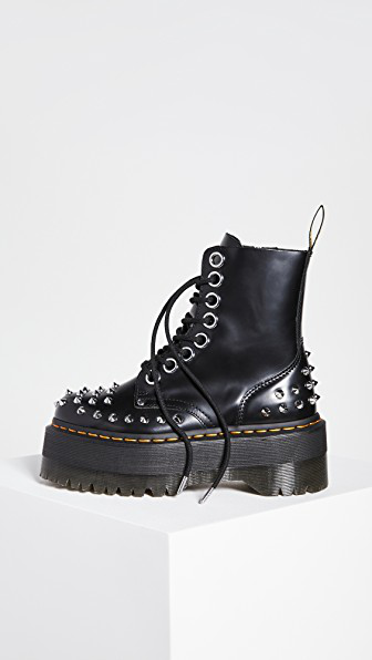 dr martens jadon max studded chunky flatform boots in black