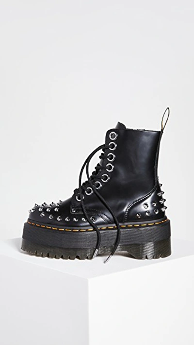 Shop Dr. Martens' Jadon Max Stud 8 Eye Boots In Black Buttero