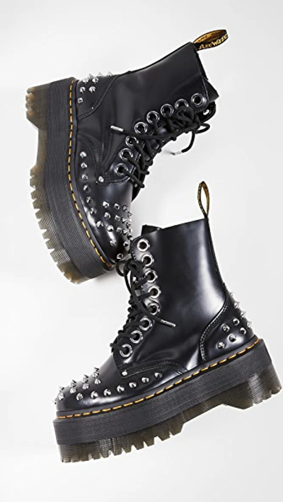 Shop Dr. Martens' Jadon Max Stud 8 Eye Boots In Black Buttero