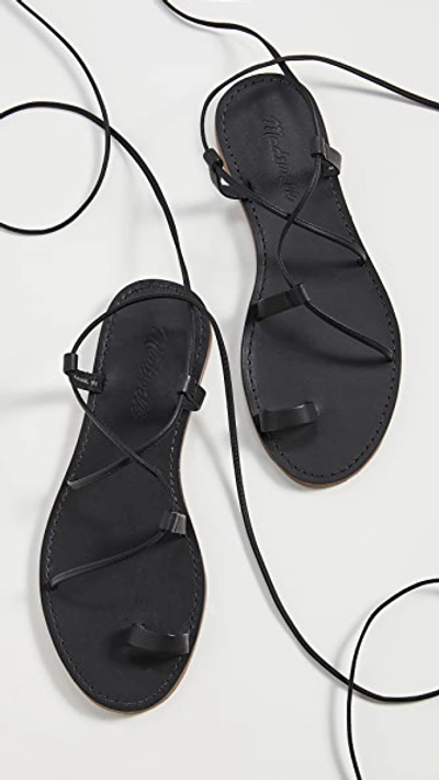 Shop Madewell Ronda Boardwalk Lace Up Sandals In True Black