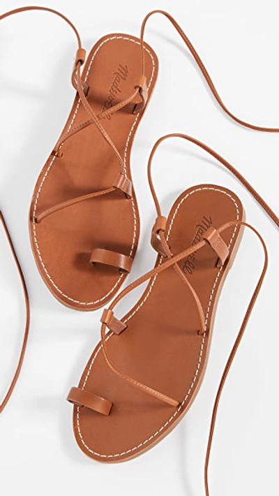 Shop Madewell Ronda Boardwalk Lace Up Sandals In English Saddle