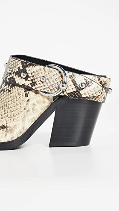 Shop Rebecca Minkoff Sallest Too Block Heel Mules In Butter Exotic