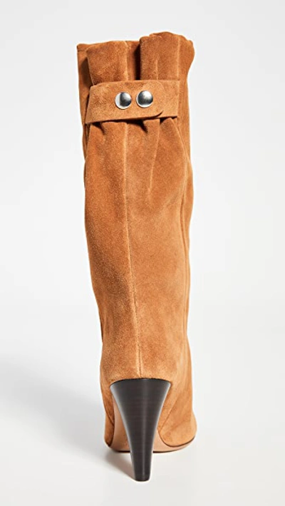 Shop Isabel Marant Lakfee Wrinkled Boots In Cognac