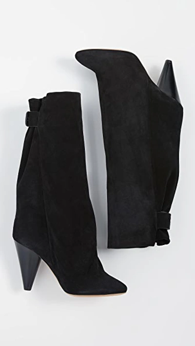 Shop Isabel Marant Lakfee Wrinkled Boots In Black