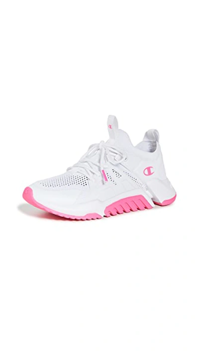 Shop Champion D1 Sneakers In White/b. Pink