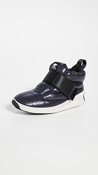 sorel women's out n about sneak puffy strap boots