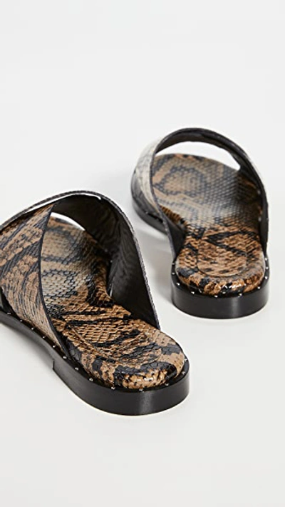 Shop Freda Salvador Dew Cross Strap Sandals In Sage Snake Combo