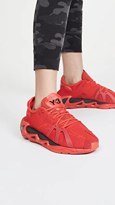 Shop Y-3 Fyw S-97 Sneakers In Red/black/red