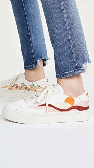 Shop Soludos Hawaiian Fauna Sneakers In White