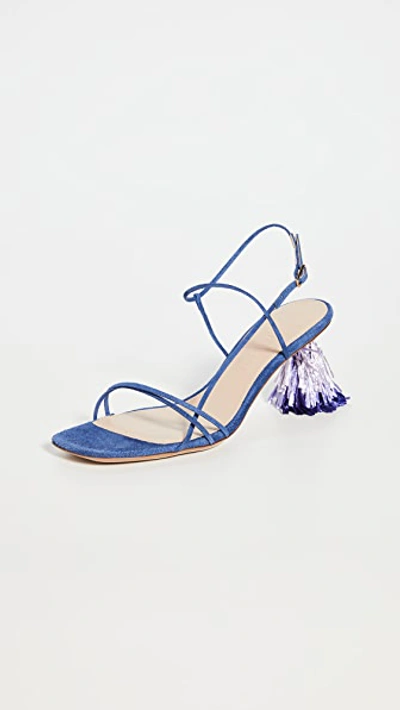 Shop Jacquemus Les Raphia Sandals In Blue