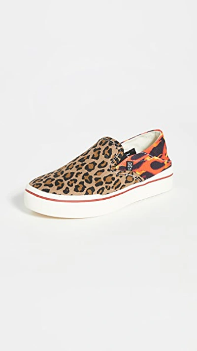 Shop R13 Slip On Sneakers In Flames/tan Leopard