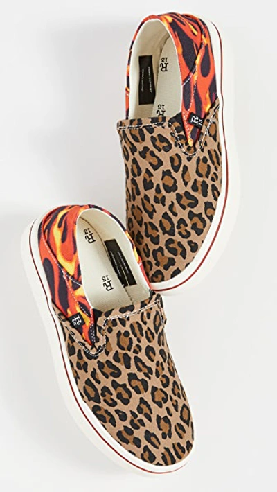 Shop R13 Slip On Sneakers In Flames/tan Leopard