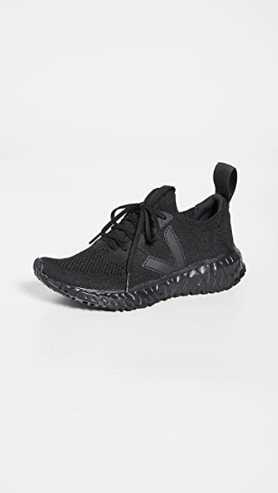 Shop Veja X Rick Owens Runner Style Sneakers In Full Black