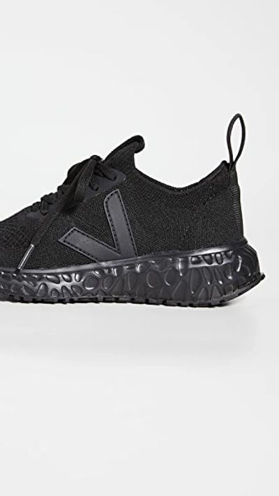 Shop Veja X Rick Owens Runner Style Sneakers In Full Black