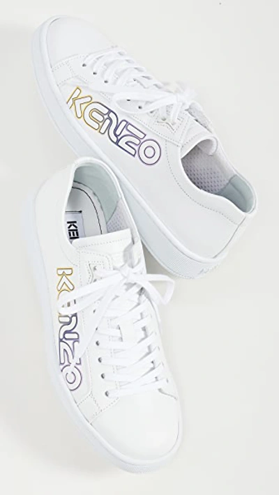 Shop Kenzo Tennix Low Top Sneakers In White
