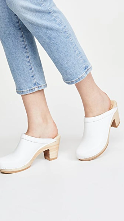 Shop No.6 Old School High Heel Clogs In White