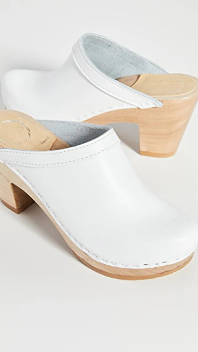 Shop No.6 Old School High Heel Clogs In White