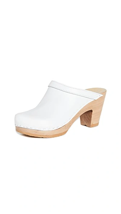 Shop No.6 Old School High Heel Clogs In White
