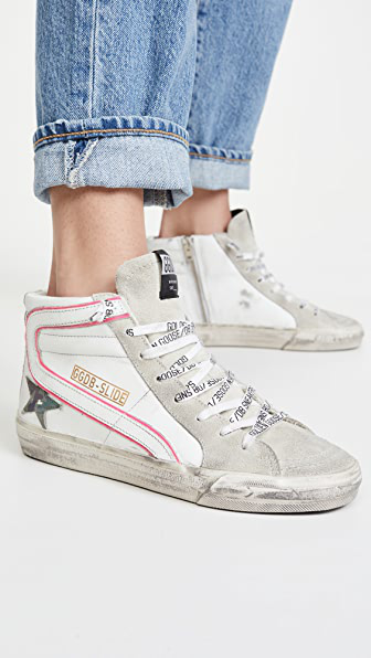 golden goose white slide