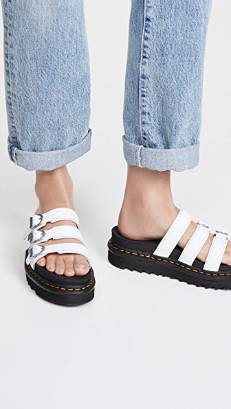 dr martens blaire sandals white