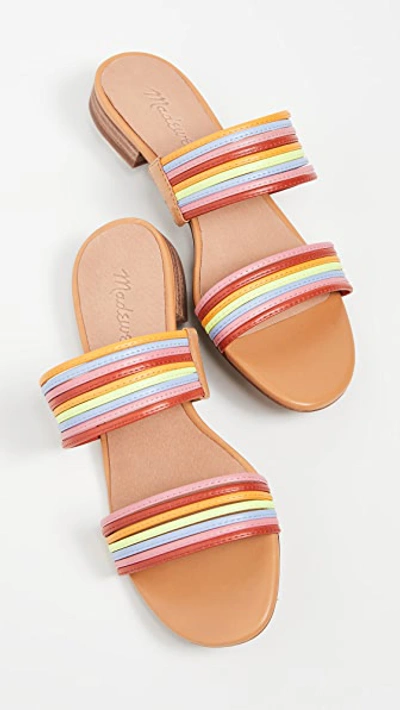 Shop Madewell The Meg Slide Sandals In Nouveau Pink Multi
