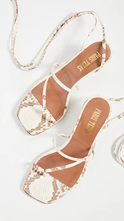 Shop Paris Texas Faded Python Print Wrap Sandals In Faded Natural