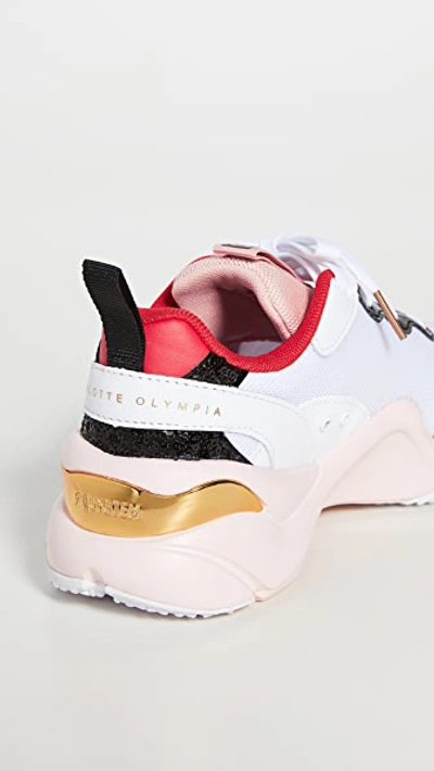 Shop Puma X Charlotte Olympia Rise Sneakers In  White/red/pink