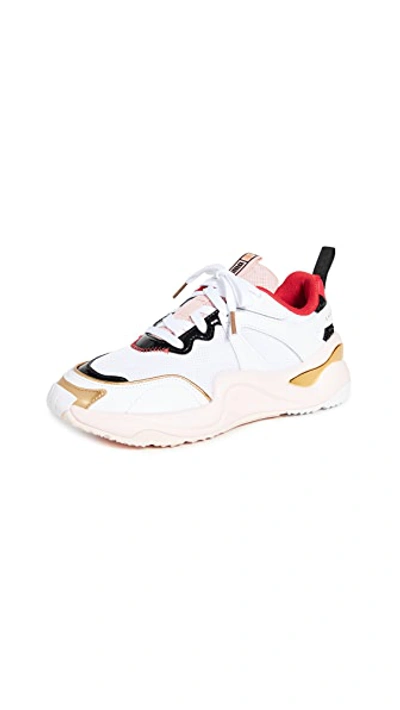Shop Puma X Charlotte Olympia Rise Sneakers In  White/red/pink