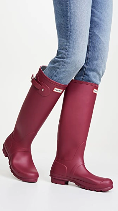 Shop Hunter Womens Original Tall Boots In Red Algae