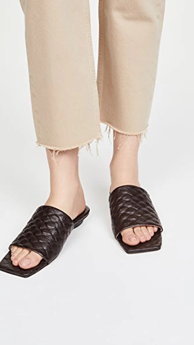 Shop Tibi Han Quilted Sandals In Tobacco