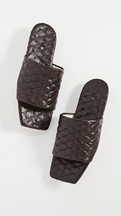 Shop Tibi Han Quilted Sandals In Tobacco