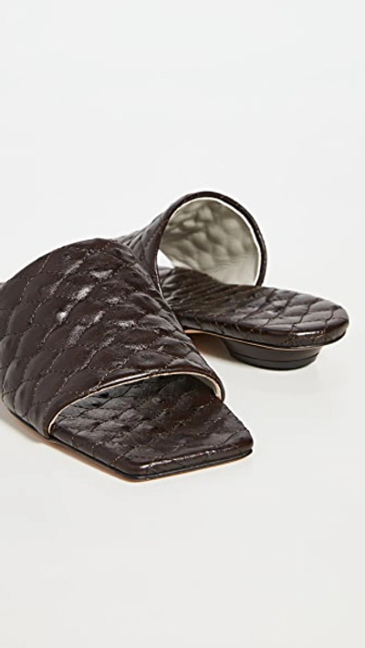 Shop Tibi Han Quilted Sandals In Tobacco