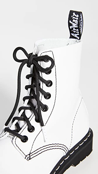 Shop Dr. Martens' 1460 Pascal 8 Eye Boots In Optical White Virginia