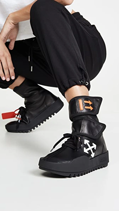 Shop Off-white Moto Wrap Sneakers In Black/white