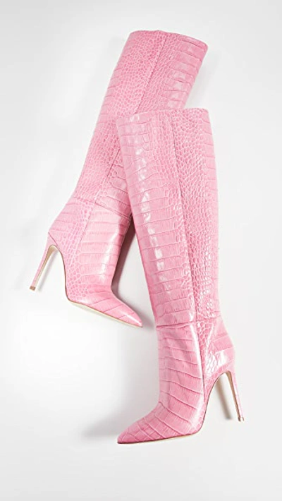 Shop Paris Texas Moc Croco Tall Boots In Fuschia