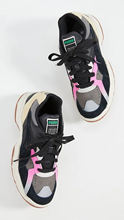 Shop Puma X Rhude Performer Sneakers In Grey/black/pink