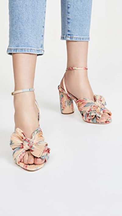 Shop Loeffler Randall Camellia Knot Mules In Butter Multi Floral