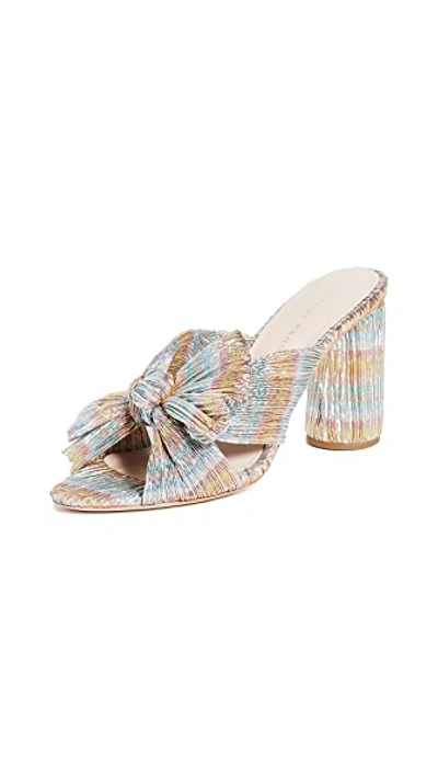 Shop Loeffler Randall Penny Knot Mules In Pastel Candy Stripe