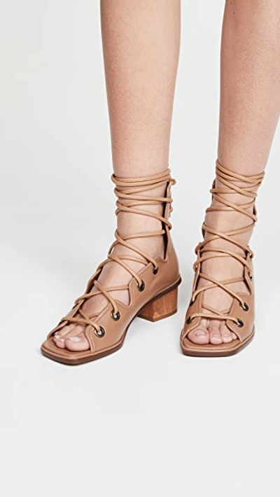 Shop Stella Mccartney Maia Strings Sandals In Soft Camel