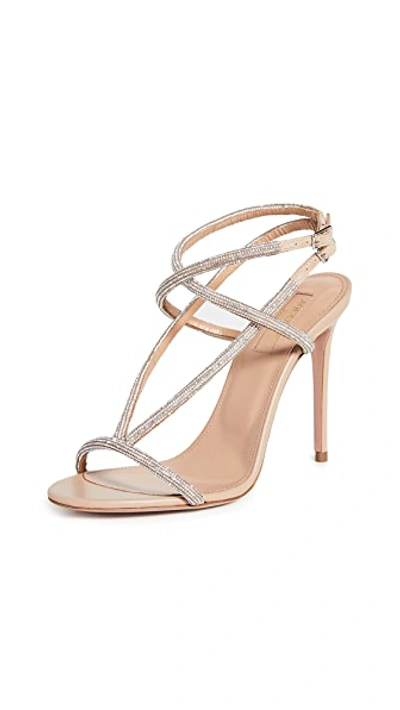 Shop Aquazzura 105mm Moondust Sandals In New Nude