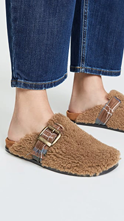 Shop Avec Modération Whistler Mules In Camel Plaid