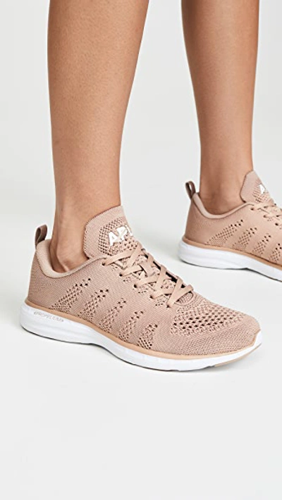 Shop Apl Athletic Propulsion Labs Techloom Pro Sneakers In Almond/white