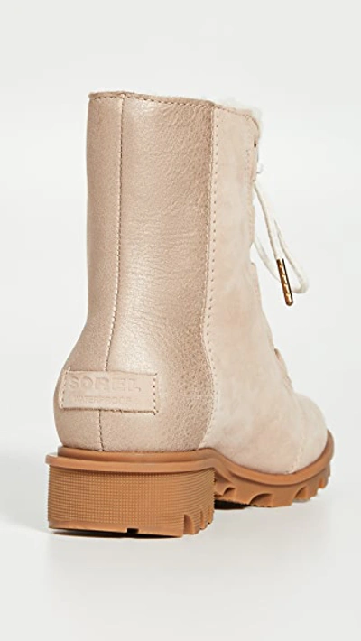 Shop Sorel Phoenix Short Lace Up Luxe Boots In Natural Tan