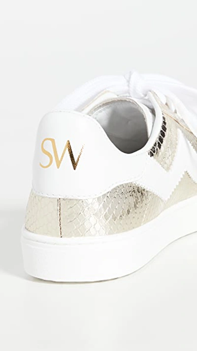 Shop Stuart Weitzman Daryl Sneakers In Platino