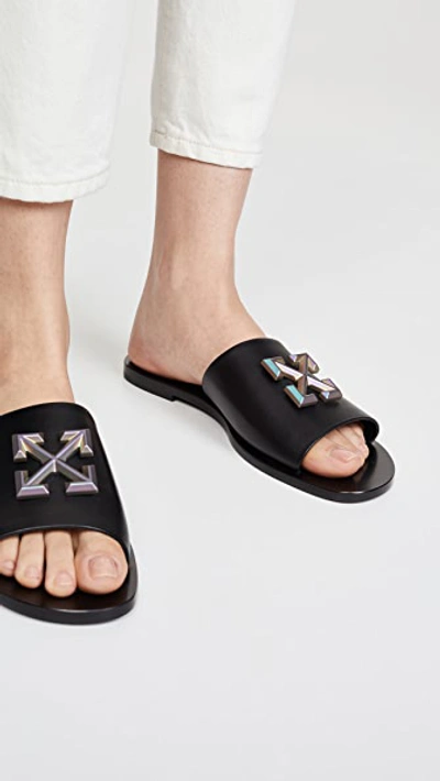 Shop Off-white Arrow Sliders In Black