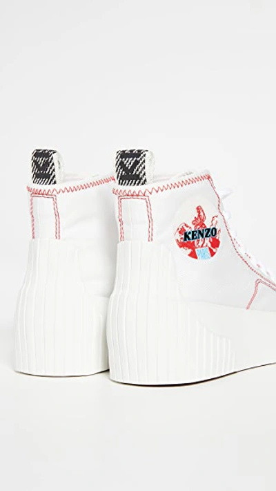 Shop Kenzo Volkano High Top Sneakers In White