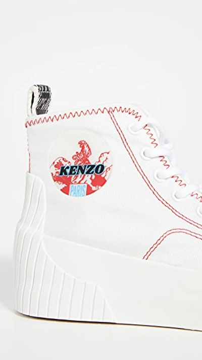 Shop Kenzo Volkano High Top Sneakers In White