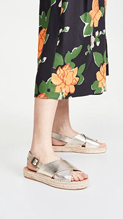 Shop Soludos Eloise Espadrille Sandals In Platinum