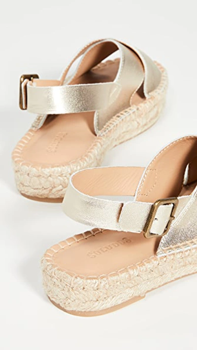 Shop Soludos Eloise Espadrille Sandals In Platinum