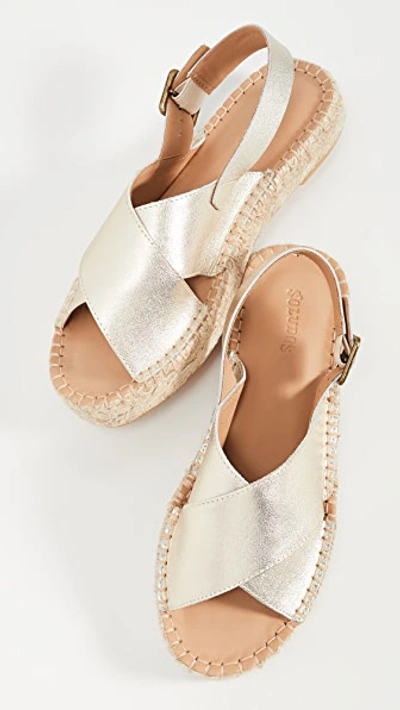 Shop Soludos Eloise Espadrille Sandals In Platinum